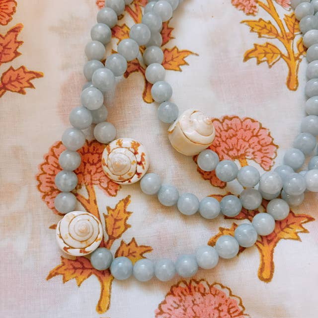 Blue Jean Shell Necklace