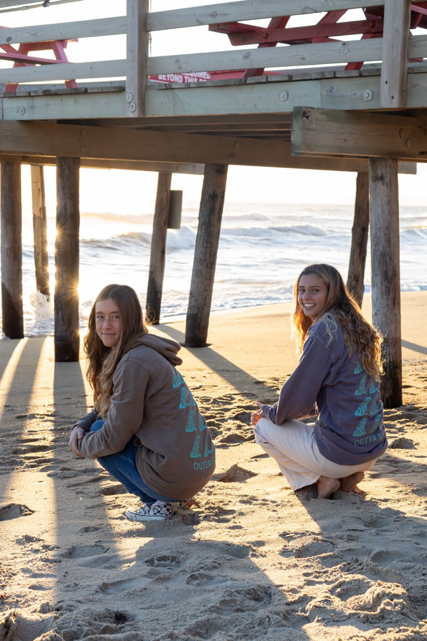 Pigment dyed pullover hoodie- Fin Design