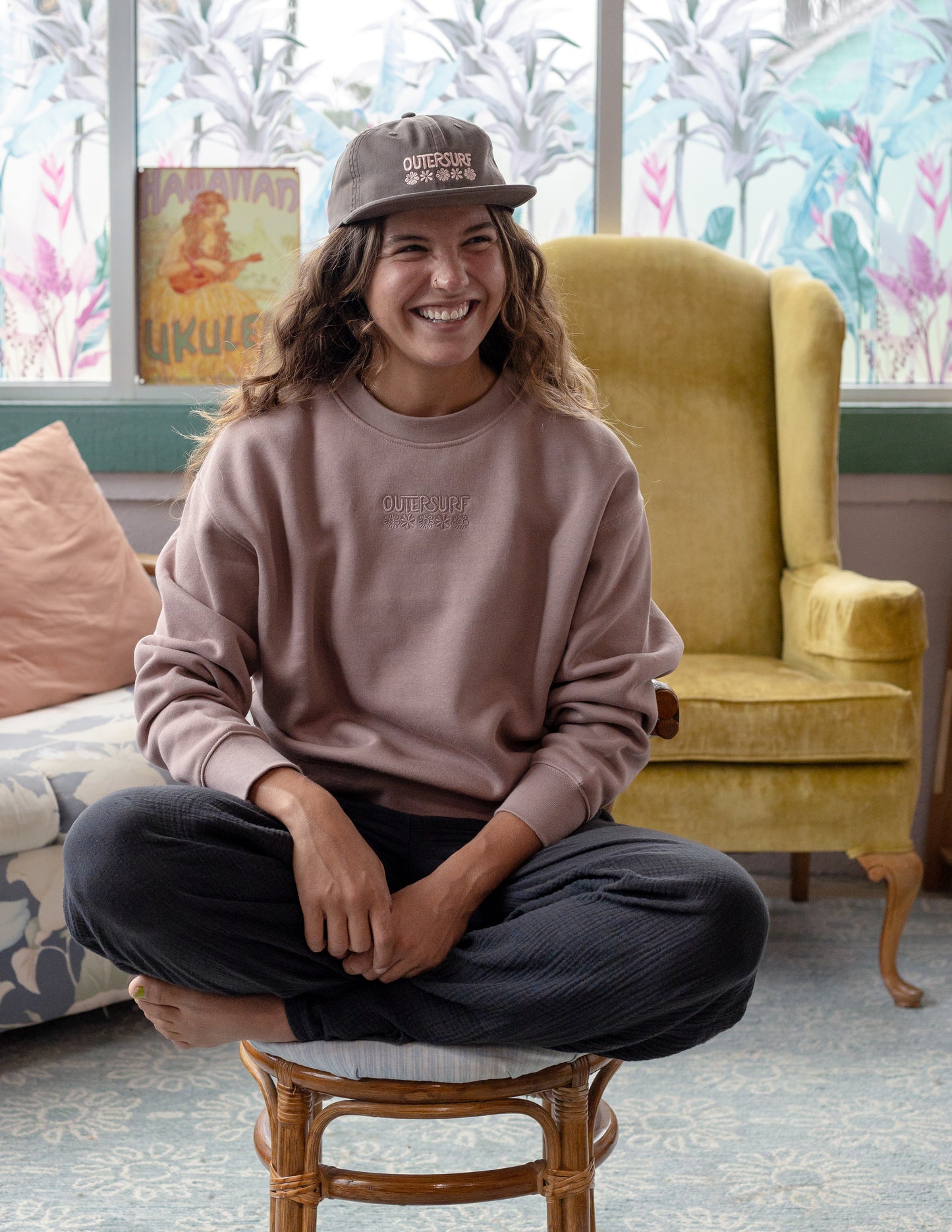 Brown Flat Brim Hat