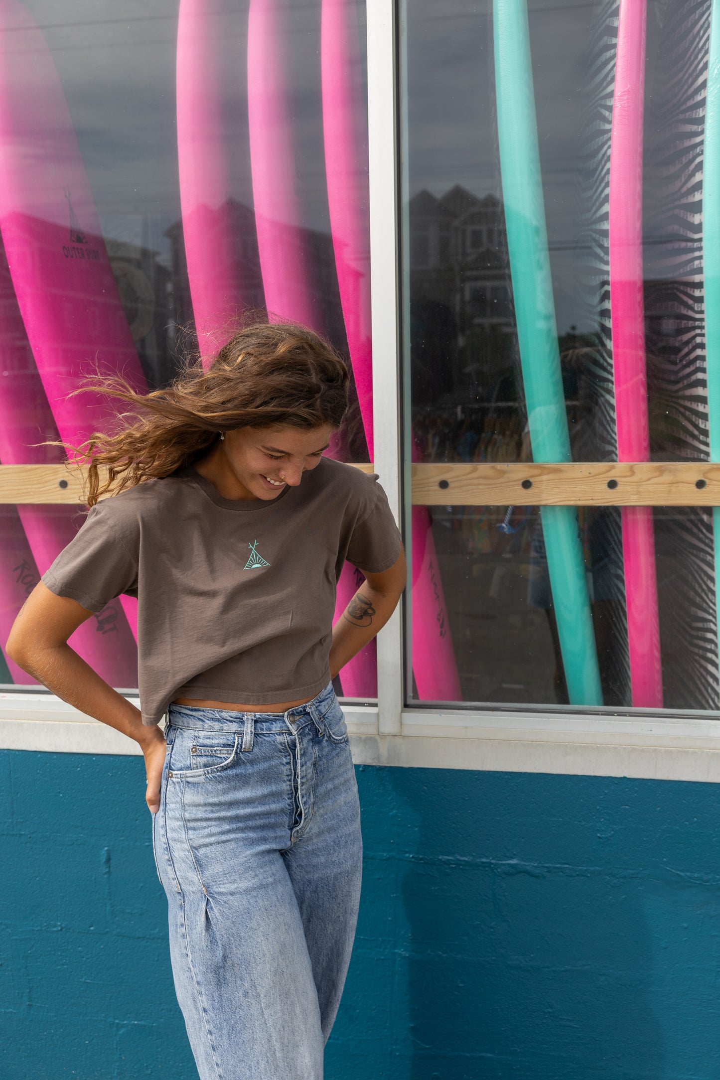 Brown Teepee Crop Tee