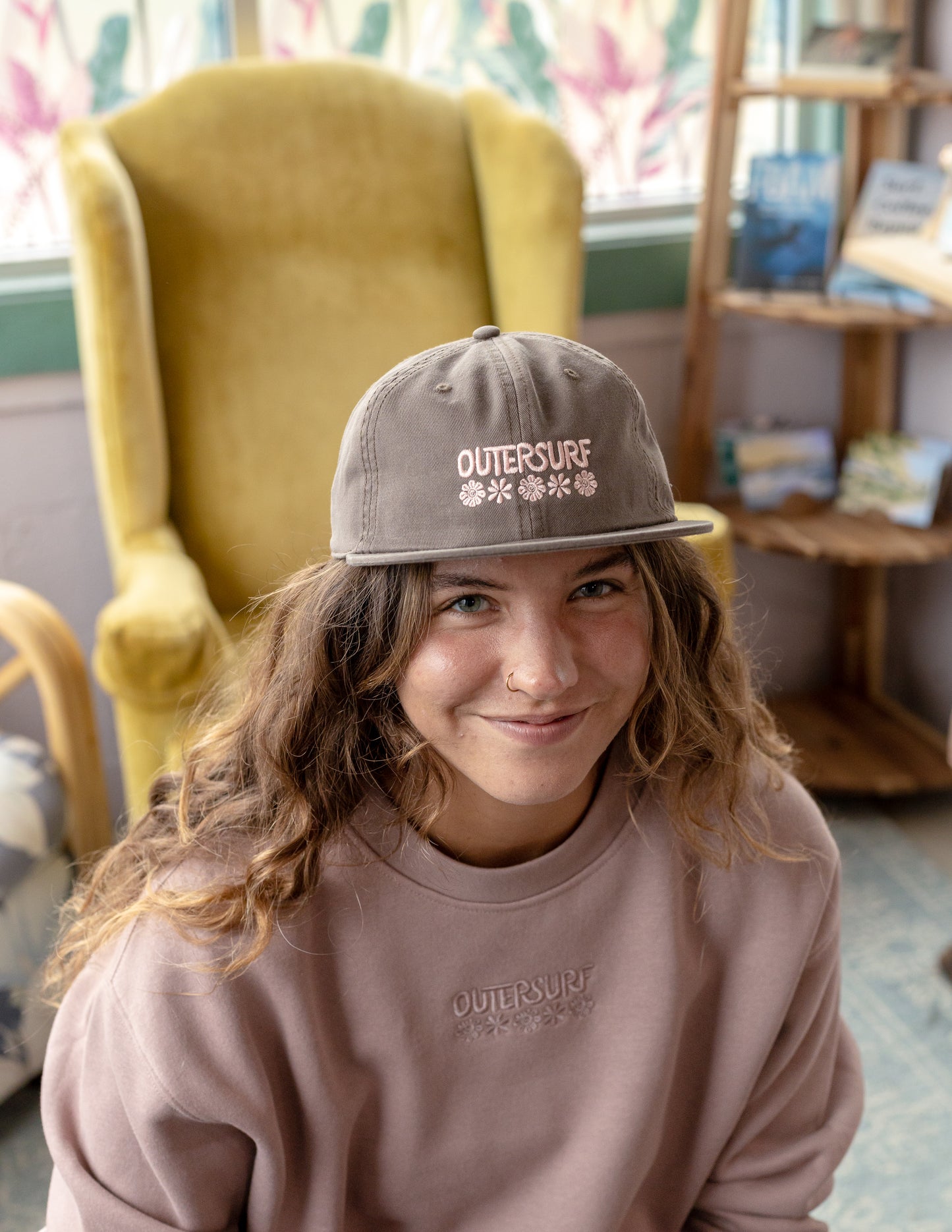 Brown Flat Brim Hat