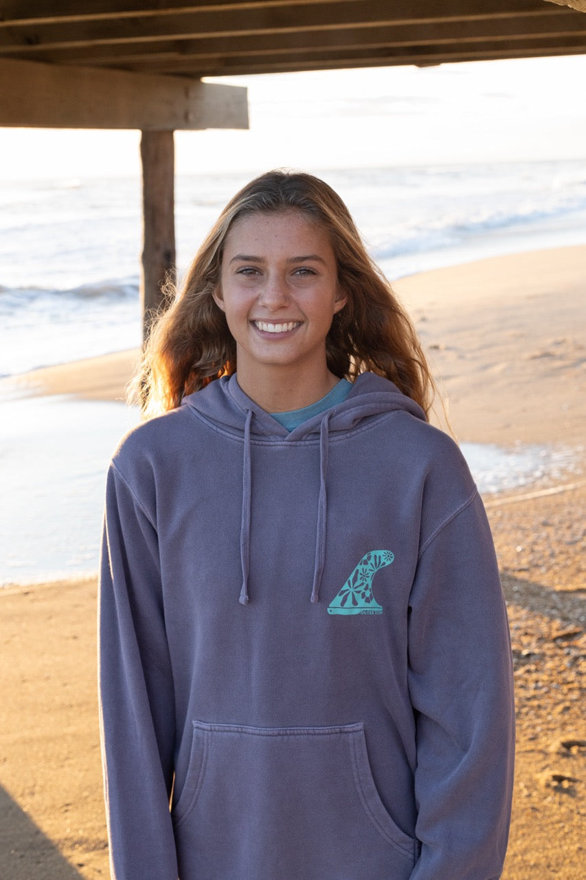 Pigment dyed pullover hoodie- Fin Design