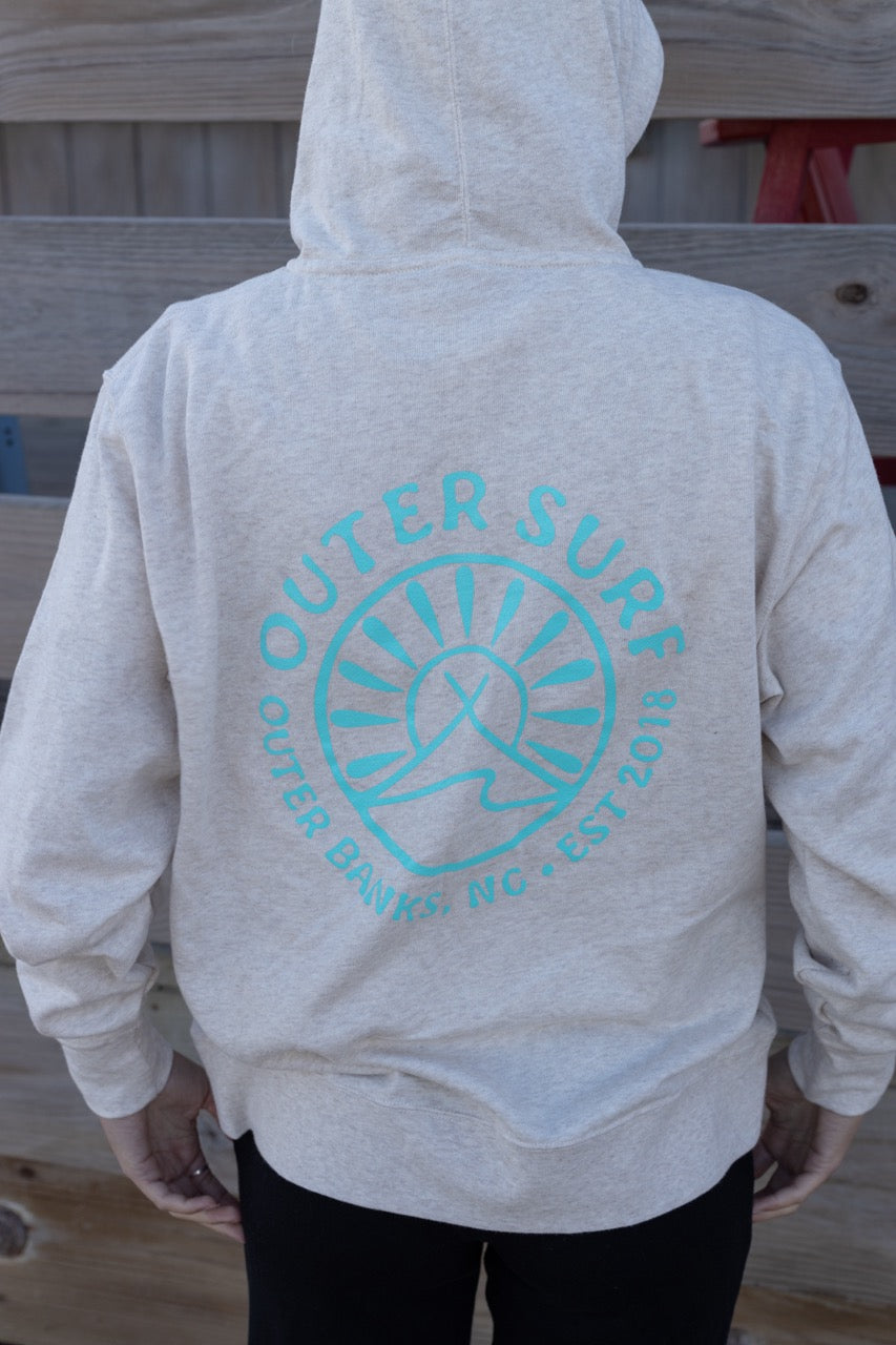 Women's Outer Surf Logo Zip Hoodie