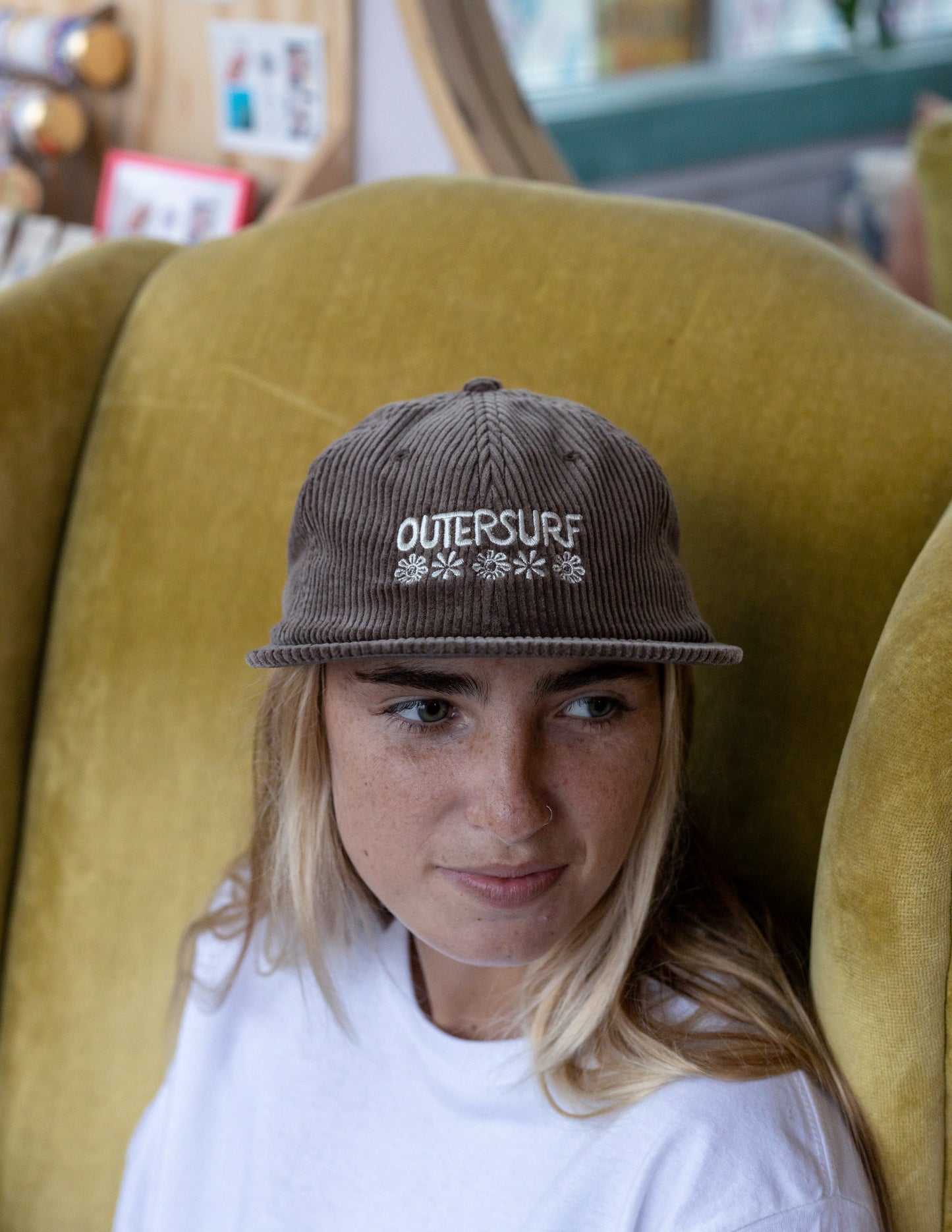 Cord Flat Brim Hat